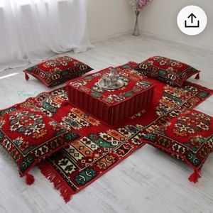 Red Arabic Majilis Set